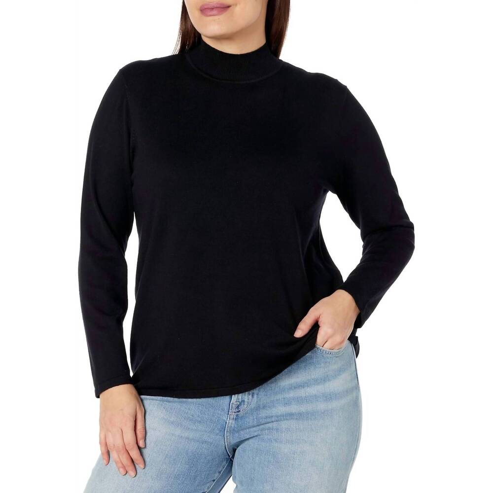 NEW MULTIPLES mock-neck sweater in black